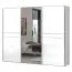 Schlafzimmer - Kleiderschrank mit Spiegel, Farbe: Weiß / Weiß Hochglanz - 224 x 272 x 61 cm (H x B x T) Abbildung