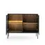 Wohnzimmer - Set A Chelmsford, 3-teilig, Farbe: Schwarz / Eiche