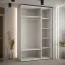 Kleiderschrank Mina mit Schiebetüren in Weiß/Eiche gehalten, Anti Staubbürsten, platzsparend, viel Stauraum, 235,2 x 150 x 60 cm, robustes Material