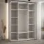 Weißer Schiebetürenschrank mit Spiegel Mina, Anti Staubbürsten, Schwarzer Metallgriff, auch für Wohnzimmer geeignet, viel Stauraum, 235,2 x 170 x 60 cm