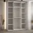 Schiebetürenschrank mit Spiegel Mina in Weiß/Schwarz, schwarzer Metallgriff, Anti Staubbürsten, auch für Wohnzimmer geeignet, 235,2 x 160 x 60 cm