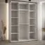 Weißer Schiebetürenschrank mit Spiegel Mina, Anti Staubbürsten, Schwarzer Metallgriff, auch für Wohnzimmer geeignet, viel Stauraum, 235,2 x 170 x 60 cm