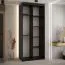 Kleiderschrank Mina in Schwarz/Weiß gehalten, genügend Stauraum, Großer Spiegel, Metallgriffe in Schwarz, Anti Staubbürsten, 235,2 x 110 x 60 cm
