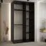 Kleiderschrank Mina mit Schiebetüren und Spiegel, in Schwarz/Eiche gehalten, moderne Optik, viel Stauraum, Anti Staubbürsten, 235,2 x 130 x 60 cm