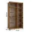 Platzsparender Kleiderschrank Mina, Schiebetüren mit Spiegel, in Weiß/Schwarz gehalten, Anti Staubbürsten enthalten, viel Stauraum, 235,2 x 130 x 60 cm