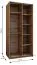Kleiderschrank / Schiebetürenschrank | 2 Schiebetüren | 2 Kleiderstangen | 6 Fächer | Soft-Close | 245,5 x 100 x 64 cm | Farbe: Eiche Artisan