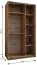 Kleiderschrank / Schiebetürenschrank |Farbe: Schwarz | 245,5 x 140 x 64 cm | 2 Kleiderstangen | Soft-Close | Spiegel | 6 Fächer |2 Schiebetüren