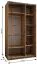 Kleiderschrank / Schiebetürenschrank |Farbe: Schwarz | 245,5 x 140 x 64 cm | 2 Kleiderstangen | Soft-Close | Spiegel | 6 Fächer |2 Schiebetüren