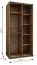 Kleiderschrank / Schiebetürenschrank | Farbe: Eiche Artisan | 6 Fächer | 2 Kleiderstangen | 245,5 x 100 x 64 cm | Spiegel | 2 Schiebetüren | Soft-Close