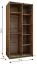 Kleiderschrank / Schiebetürenschrank | 245,5 x 100 x 64 cm | 6 Fächer | 2 Kleiderstangen | 2 Schiebetüren | Farbe: Weiß | Soft-Close | Spiegel