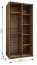 Kleiderschrank / Schiebetürenschrank | 6 Fächer | 2 Kleiderstangen | Farbe: Eiche Artisan | 245,5 x 110 x 64 cm | Soft-Close | Spiegel | 2 Schiebetüren