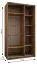 Kleiderschrank / Schiebetürenschrank | 6 Fächer | Soft-Close | 245,5 x 130 x 64 cm | 2 Kleiderstangen | Farbe: Eiche Artisan | Spiegel | 2 Schiebetüren