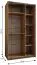 Kleiderschrank / Schiebetürenschrank | 245,5 x 140 x 64 cm | Farbe: Schwarz | 2 Kleiderstangen | Soft-Close | 2 Schiebetüren | Spiegel | 6 Fächer