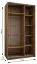 Kleiderschrank / Schiebetürenschrank | 245,5 x 130 x 64 cm | 2 Schiebetüren | 2 Kleiderstangen | 6 Fächer | Spiegel | Soft-Close | Farbe: Schwarz
