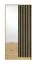 Kleiderschrank mit Spiegel | 2 Schubladen | 101,7 x 54,5 x 200,5 cm | Lamellen | 5 Fächer | Eiche / Artisan | Metallgriffe | 1 Kleiderstange | Iraklio 01
