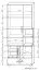 Schrank Bulolo 23, Farbe: Weiß / Nuss - Abmessungen: 198 x 80 x 38 cm (H x B x T)