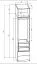 Offener Kleiderschrank | 2 Innenschubladen | Farbe: Weiß | 1 Kleiderstange | 1 Fach | 51,5 x 55 x 234 cm | 2 Schubladen | schmaler Schrank