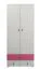 Jugendkleiderschrank Rosa / Weiß 190x80x50 cm