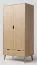 Drehtürenschrank / Kleiderschrank Eiche massiv natur Aurornis 04 - Abmessungen: 200 x 96 x 60 cm (H x B x T)