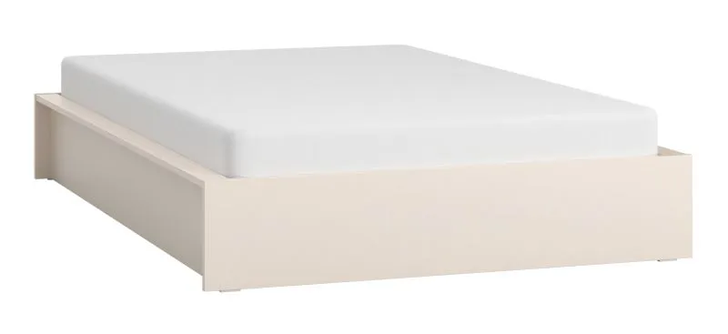 Doppelbett / Gästebett | Farbe: Beige | ohne Kopfteil | Liegefläche: 140 x 200 cm | inkl. Hublift Lattenrost | Platzsparend | für Erholsamen Schlaf