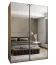 Kleiderschrank / Schiebetürenschrank | Farbe: Eiche Artisan | 11 Fächer | 2 Kleiderstangen | 245,5 x 180 x 64 cm | Soft-Close | 2 Schiebetüren | Spiegel