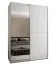 Kleiderschrank / Schiebetürenschrank | Soft-Close | 2 Schiebetüren | 245,5 x 180 x 64 cm | Spiegel | Farbe: Weiß | 2 Kleiderstangen | 11 Fächer