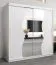 Schiebetürenschrank / Kleiderschrank Robinyera 05 mit Spiegel, Farbe: Weiß matt - Abmessungen: 200 x 200 x 62 cm ( H x B x T)
