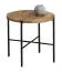 40 cm hoher Couchtisch / Beistelltisch Fuligula 08, Eiche natur geölt, Durchmesser 45 cm, schlanke Tischbeine aus Metall in Schwarz, Tischplatte 19 cm