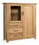 Stabile Vitrine mit genügend Stauraum Floresta 10, mit Soft-Close-System, zwei Türen, Natur, Eiche massiv, 150 x 133 x 48 cm, mit drei Schubladen