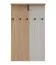 Garderobe mit 5 Hacken | 67 x 20,5 x 102,5 cm | Eiche Cremona / Beige | eine Ablagefläche | modernes Design | für den Vorraum 