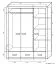 Drehtürenschrank / Kleiderschrank Vanimo 20, Farbe: Eiche - Abmessungen: 202 x 156 x 54 cm (H x B x T)