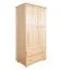 Kleiderschrank Massivholz natur 010 - Abmessung 190 x 90 x 60 cm (H x B x T)