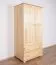 Kleiderschrank Massivholz natur 010 - Abmessung 190 x 80 x 60 cm (H x B x T)