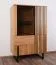 Vitrine Slatina 06, Farbe: Eiche / Schwarz, teilmassiv - Abmessungen: 146 x 91 x 45 cm (H x B x T)