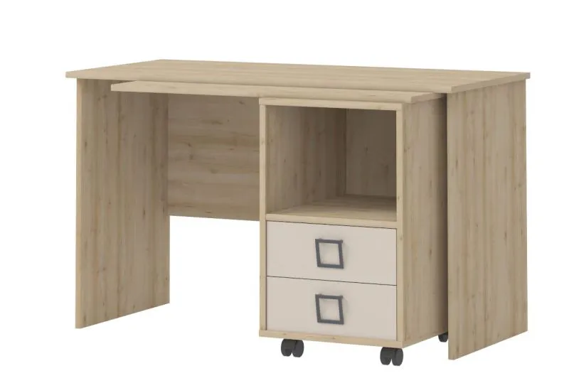 Kinderzimmer - Schreibtisch Benjamin 29, Farbe: Buche / Creme - 76 x 125 x 60 cm (H x B x T)