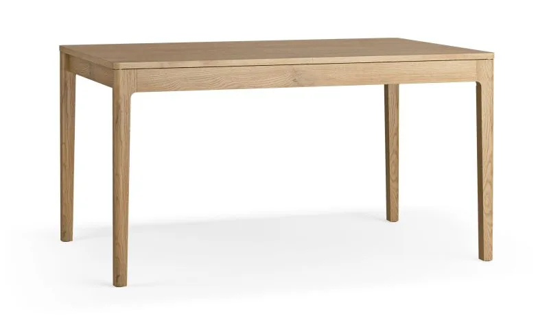 Ausziehbarer Esstisch | Farbe: Eiche | 145-225 x 90 cm | zwei 40 cm breite Einsätze | komfortable Nutzung | abgerundete Tischplatte | harmonische Form