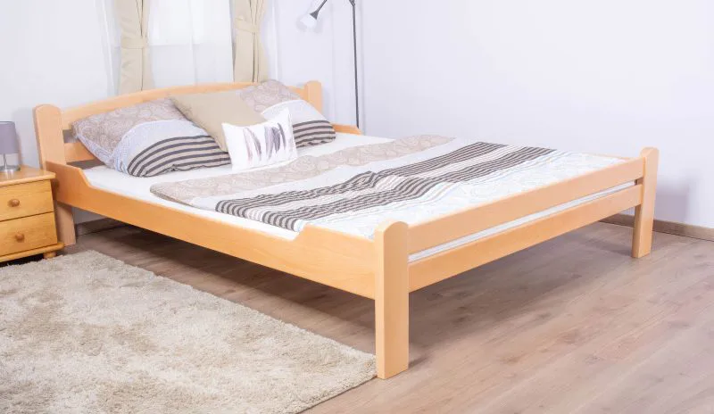 Doppelbett "Easy Premium Line" K4 in Überlänge, 180 x 220 cm Buche Vollholz massiv Natur