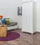 Massivholz Schlafzimmerschrank Kiefer, Farbe: Weiß 190x80x60 cm