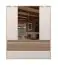 Kleiderschrank mit Spiegel Papauta 06, Farbe: Kaschmir / Eiche dunkel - Abmessungen: 226 x 187 x 60 cm (H x B x T)