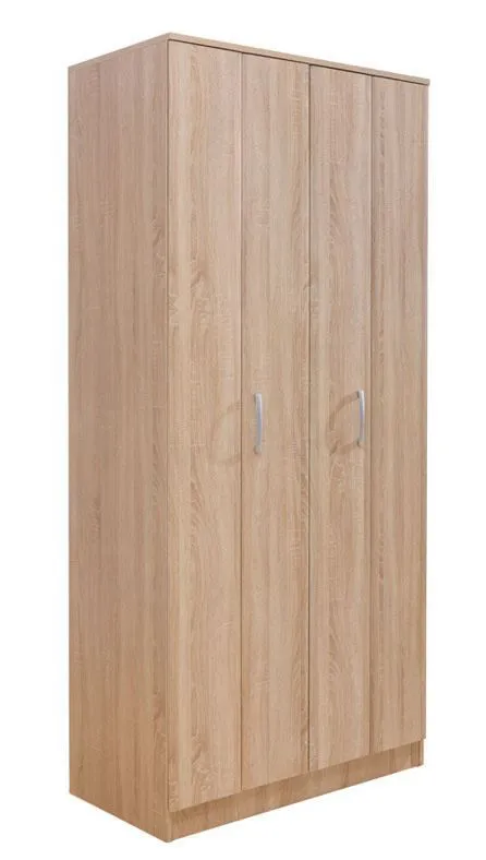 Drehtürenschrank / Kleiderschrank Muros 02, Farbe: Eiche Braun - 222 x 100 x 52 cm (H x B x T)