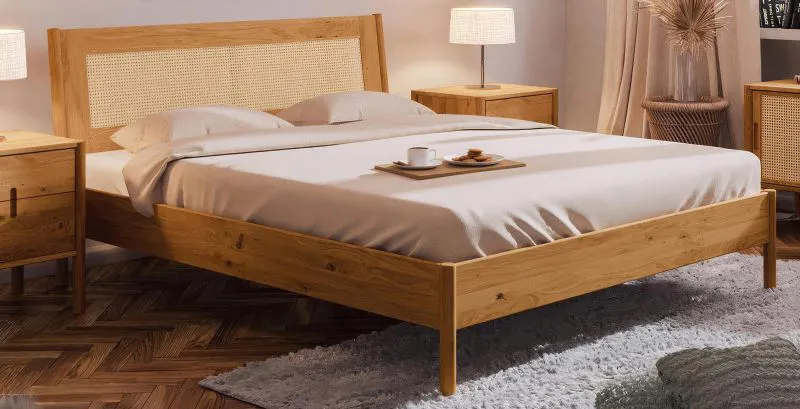 Einzelbett / Gästebett Wellsford 02 Wildeiche massiv geölt - Liegefläche: 90 x 200 cm (B x L)