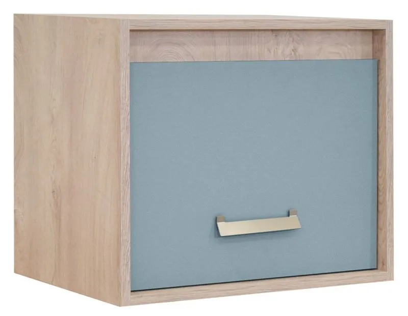 Kinderzimmer - Hängeschrank Koa 17, Farbe: Eiche / Blau - Abmessungen: 50 x 60 x 42 cm (H x B x T)