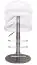 Gepolsterter Barhocker Apolo 169, Farbe: Weiß / gebürsteter Edelstahl, höhenverstellbar & 360° drehbar