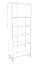 Kleiderschrank mit Spiegel Albondon 15, Farbe: Eiche / Weiß Glanz - Abmessungen: 188 x 71 x 35 cm (H x B x T)