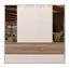 Kleiderschrank mit Spiegel Papauta 09, Farbe: Kaschmir / Eiche dunkel - Abmessungen: 226 x 232 x 60 cm (H x B x T)