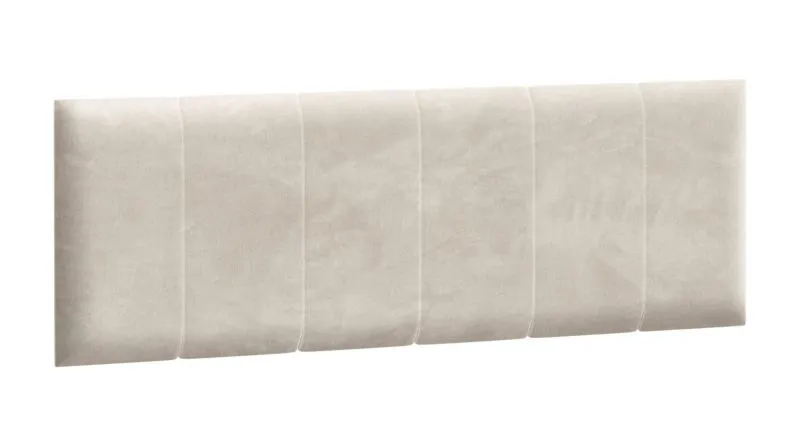 Gepolstertes Kopfteil für Schrankbett Ersigen 06, in Creme, 50 x 150 cm, edler Samtstoff