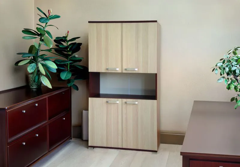 Schrank Cikupa 44, Farbe: Nuss / Ulme - Abmessungen: 160 x 90 x 40 cm (H x B x T)