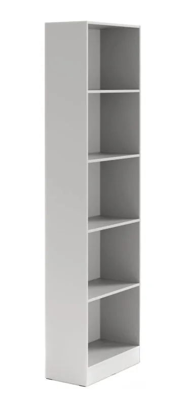 Regal | 4 Einlegeböden | Farbe: Platingrau | Höhe 210 cm | Bücherregal | ABS-Kanten | 59 x 30 x 210 cm | 5 Fächer | Edegem 06