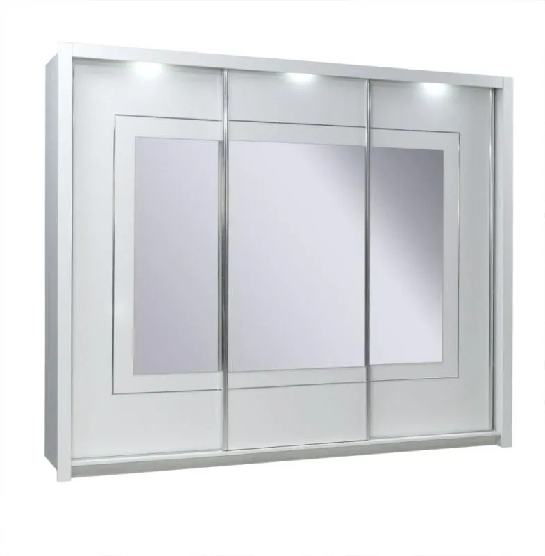 weißer Kleiderschrank 213x208x67 cm Abbildung