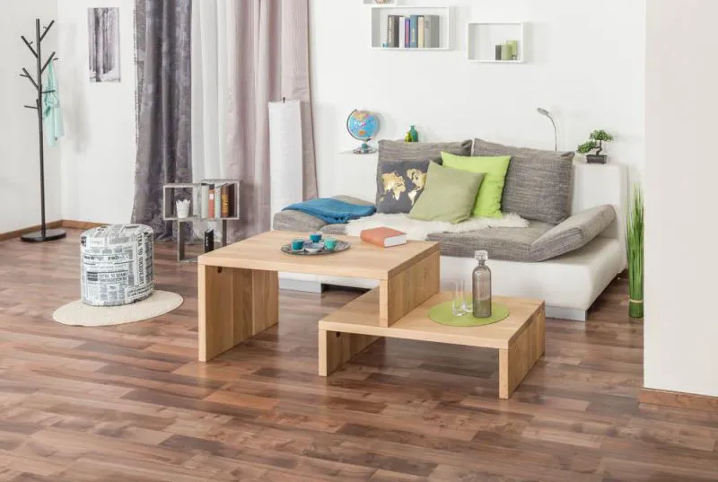 Couchtisch Eiche Massivholz Farbe: Natur 50x100x60 cm Wohnzimmermöbel Wohnzimmereinrichtung Abbildung
